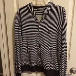 French Connection Monochrome Striped Hoodie